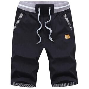 Mens Shorts Casual Classic Shorts Elastic Waistband Pockets Size Large